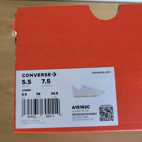 ⭐Converse Chuck 70 OX Bow Sz 7.5 Womens Shoes Retro Sneakers White Satin A15192C - Picture 13 of 14